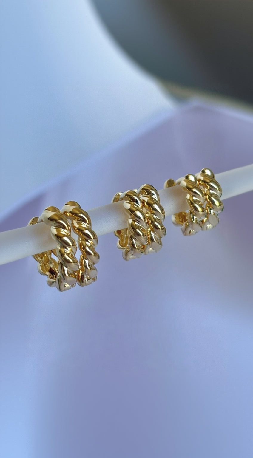Argollas cordón - Bañado en oro / S