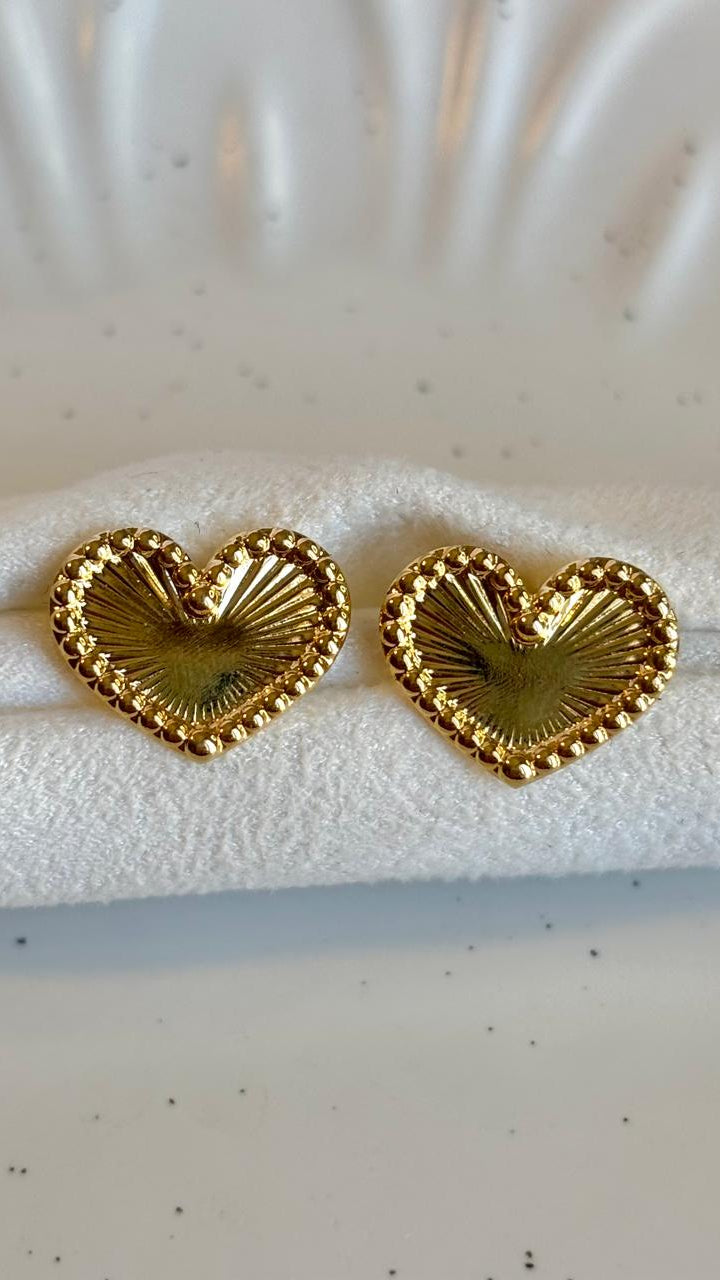 Aros Corazón - Bañado en oro