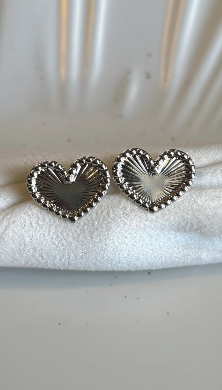 Aros Corazon - Bañado en Plata