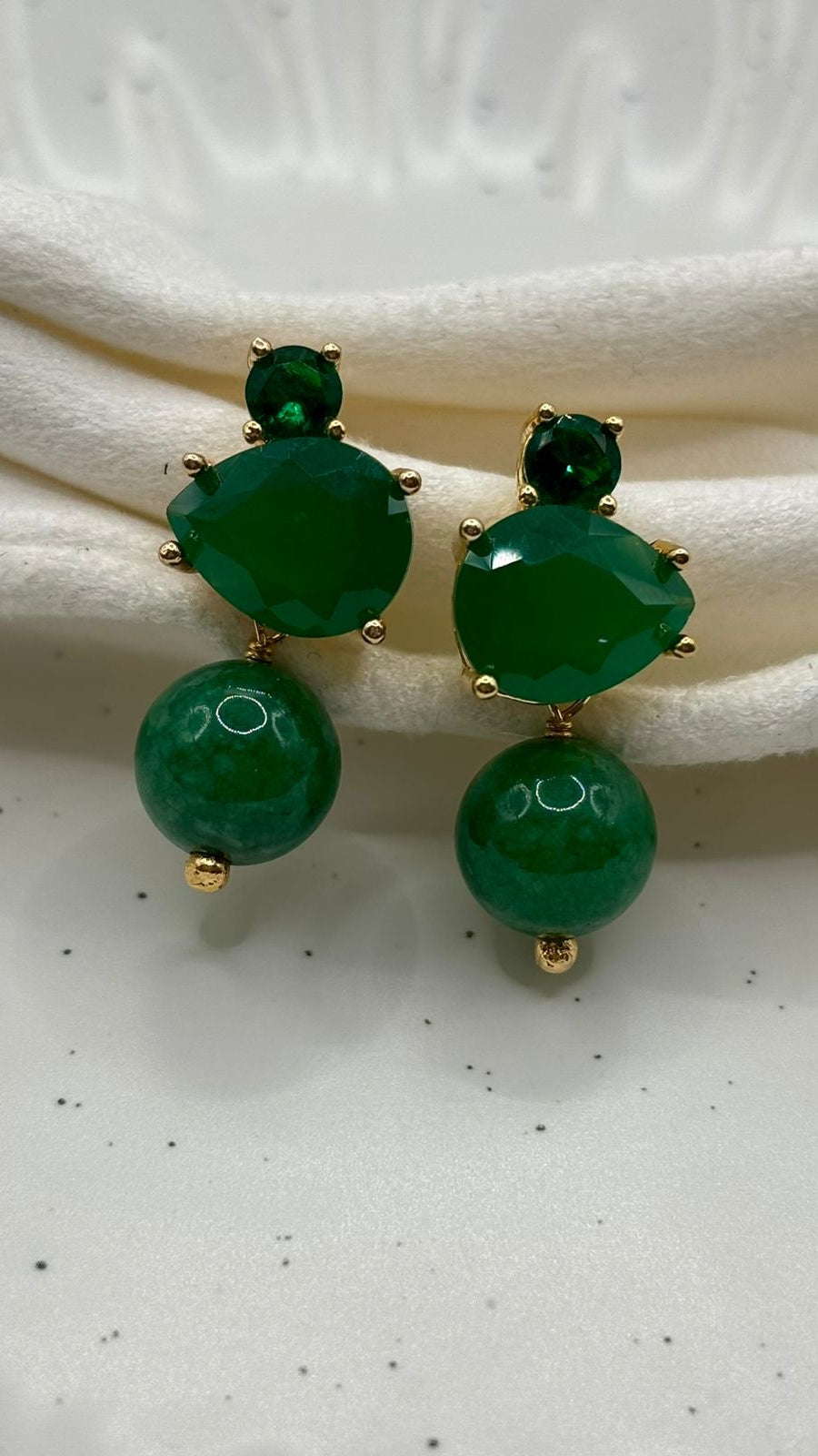 Aros Esmeralda - Bañado en oro