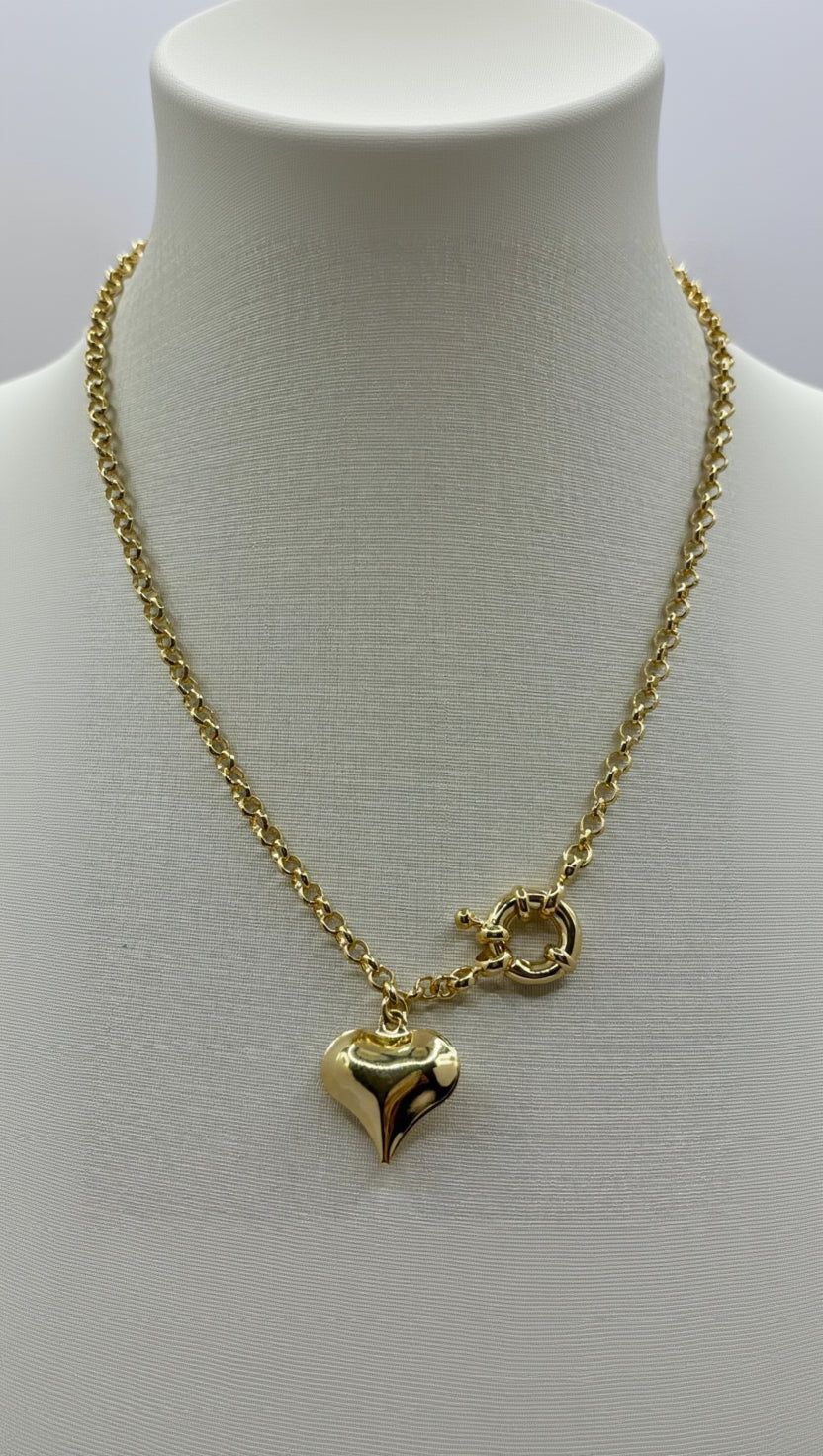 Collar  Corazón - Bañado en oro